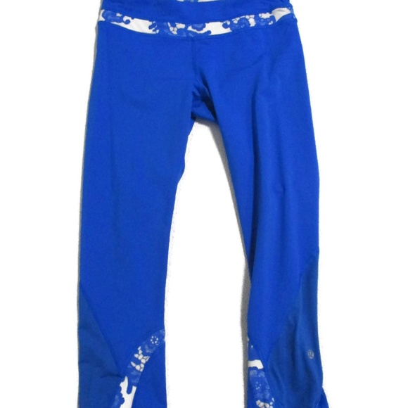 lululemon athletica Pants - Lululemon Bright Blue Stretch crop Leggings 6